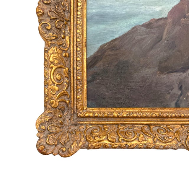 1950s Vintage Seascape by Ben Carré Oil on Board in Gilt Frame For Sale - Image 5 of 7