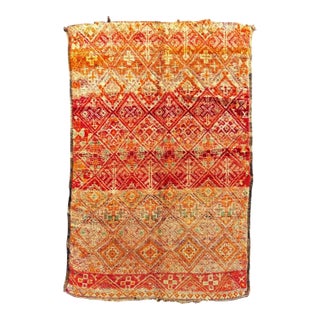 Vintage Moroccan Boujad Rug – Handmade Berber Wool Rug – Tribal Area Rug – Authentic Moroccan Carpet For Sale