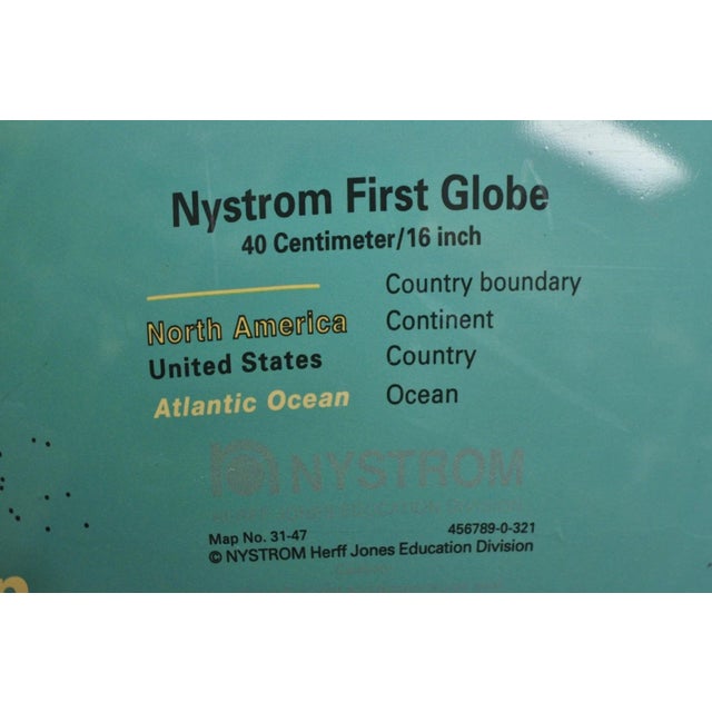 Vintage Nystrom 16" Large Sculptural Relief Classroom Double Axis World Globe For Sale - Image 10 of 17