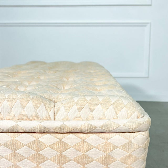 1970's Textural Neutral Tufted Bench For Sale In Tampa - Image 6 of 7