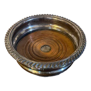 Antique 19th Century English Regency Old Sheffield Silver Plate on Copper Wine Coaster