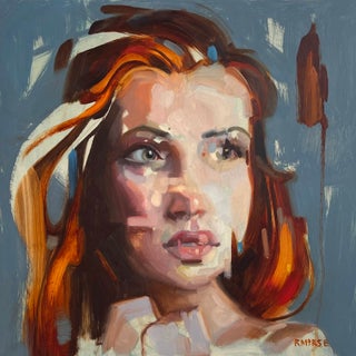 Reclaimed by Ryan Morse | Oil on Panel Portrait of a Woman with Red Hair For Sale
