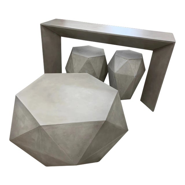 Modern Geometric Design Concrete Coffee Table For Sale