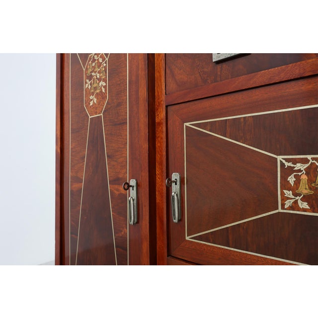 Art Deco Marquetry Cabinet from De Coene Freres, Belgium, 1920s For Sale - Image 10 of 18