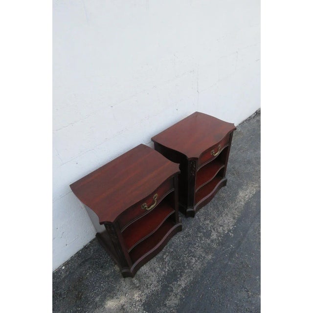 White Furniture Tall Large Nightstands End Side Bedside Tables a Pair For Sale - Image 9 of 12