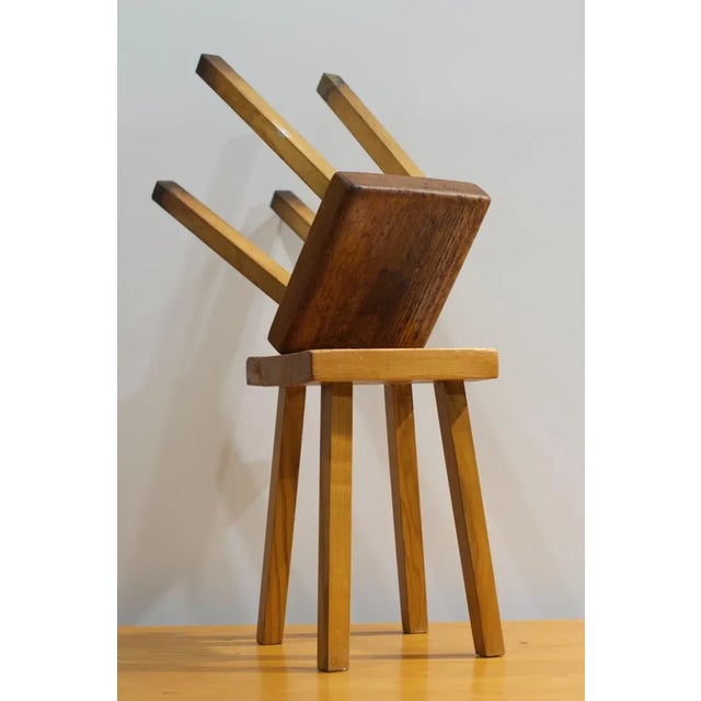 Set of Vintage Wood Stools by Charlotte Perriand for Mountain Les Arcs, 1960s For Sale - Image 11 of 18