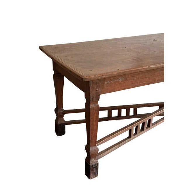 Brown Large Mid 20th Century Colonial Teak Wood Table From Java, Indonesia For Sale - Image 8 of 10