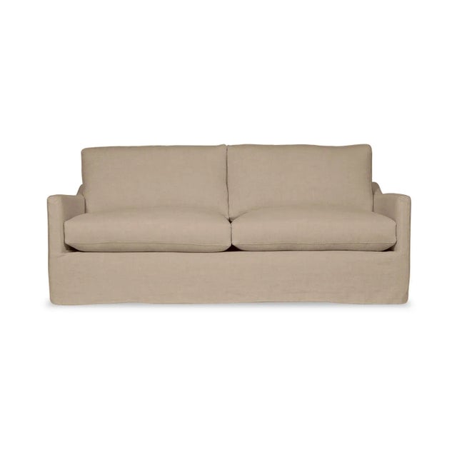 Textile Moss Home Megan Sofa 96"W, Safari Flax For Sale - Image 7 of 7
