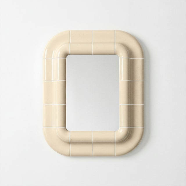 Glass Lola Mirror in Soft Butter by Tilecito For Sale - Image 7 of 7