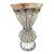 Vintage Crate & Barrel “Petra” Blown Glass Large Bubble Vase in Wrought Metal Frame For Sale