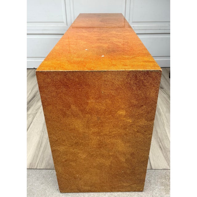 1980s Postmodern Karl Springer Style Architectural Console Table For Sale - Image 5 of 16
