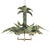 The chandelier is handcrafted with a metal frame, adorned with intricately layered palm leaves and realistically textured...