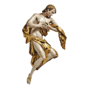 18th Century Giltwood and Polychrome Angel
