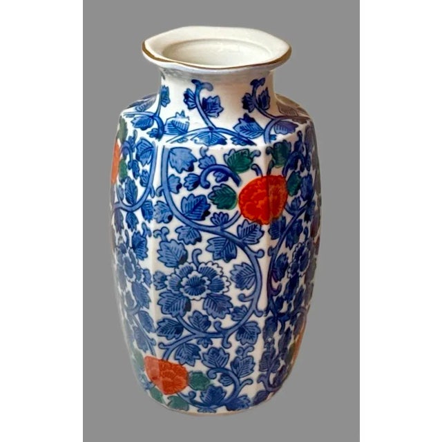 Ceramic Vintage Chinoiserie Floral Vases - A Pair For Sale - Image 7 of 10