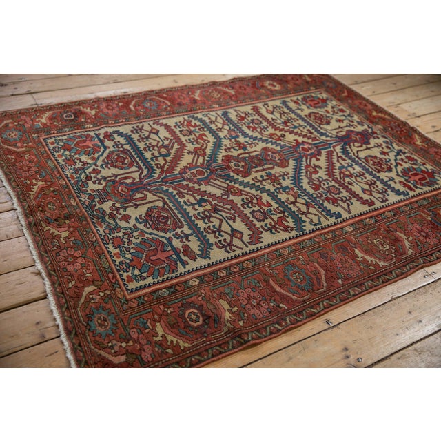 Old New House Antique Fine Malayer Square Rug - 4'11" x 6' For Sale - Image 4 of 11