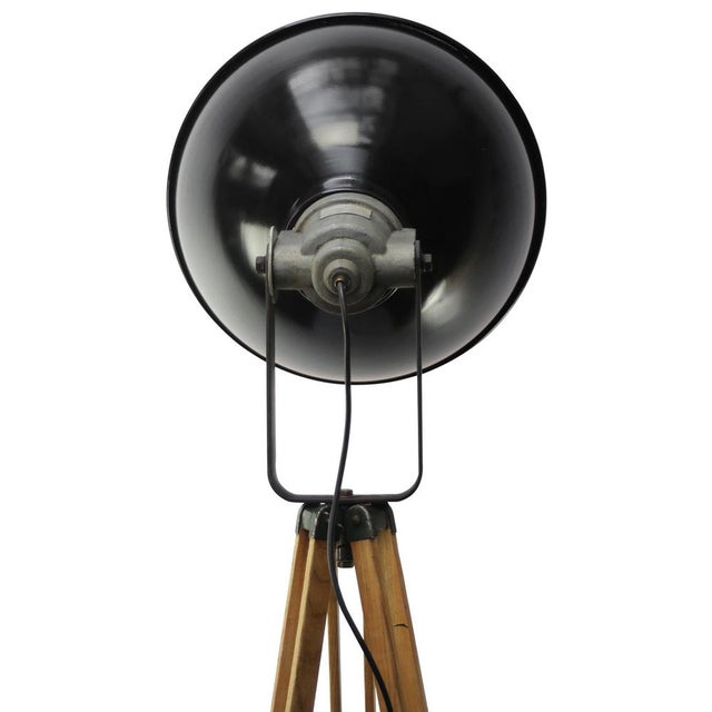 Vintage Industrial Wooden Floor Lamp For Sale - Image 6 of 7