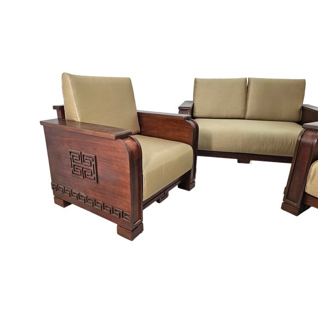 Vintage Custom Mahogany Sofa Set, 1980s For Sale In Los Angeles - Image 6 of 13