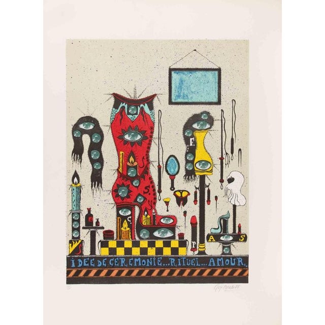 Guy Harloff, Idea of ​​a Ceremony… Ritual… Love, 1970s, Screenprint For Sale - Image 3 of 3