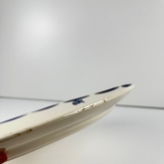 Oval Dish with Blue Floral Pattern from Badonviller, 1920s For Sale - Image 6 of 8