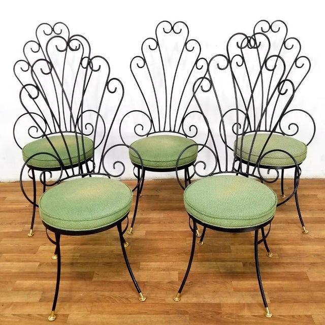 Mid Century Wrought Iron Peacock Chairs Set of 5 Chairish