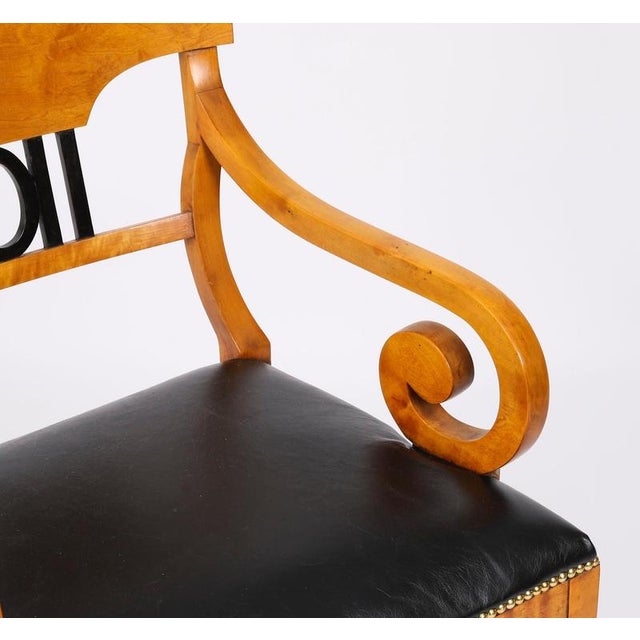 Antique 19th Century Swedish Biedermeier Birchwood Ebonized Armchairs, Set of 2 For Sale - Image 9 of 13