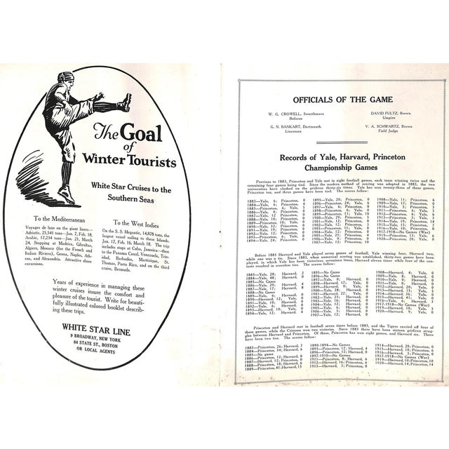 Official Souvenir Program of the Princeton-Yale Football Game Yale Bowl 1921 For Sale - Image 4 of 12