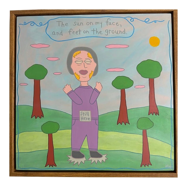 Original Folk Art Painting From Key West /Sun on My Face For Sale
