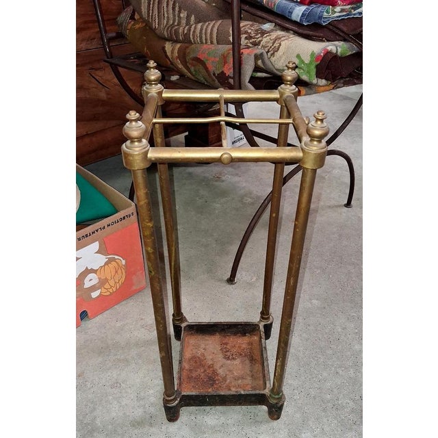Brass and Copper Umbrella Stand, 1890s For Sale - Image 3 of 5