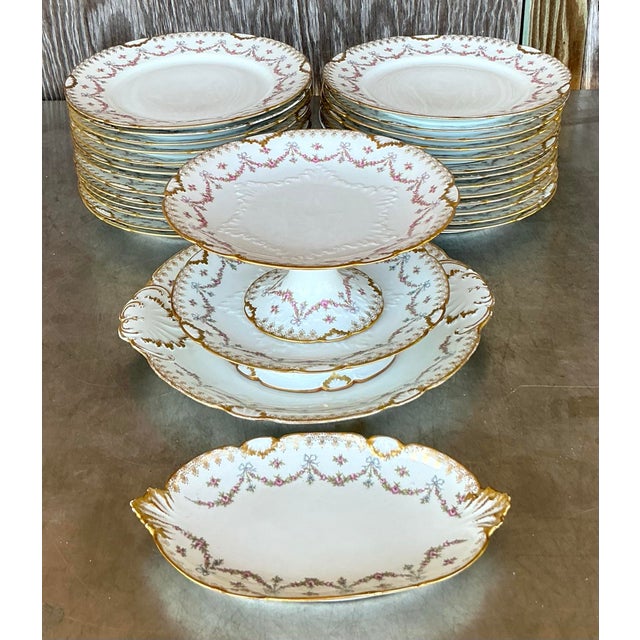 Vintage Regency Limoges Swag China - Set of 30 For Sale In West Palm - Image 6 of 11