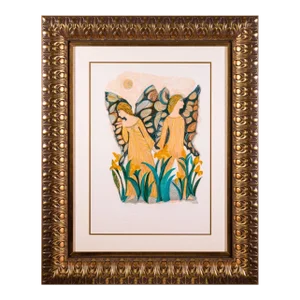Mid 20th Century Gemini Zodiac Hand Signed Contemporary 117/250 Framed Lithograph by Judith Bledsoe