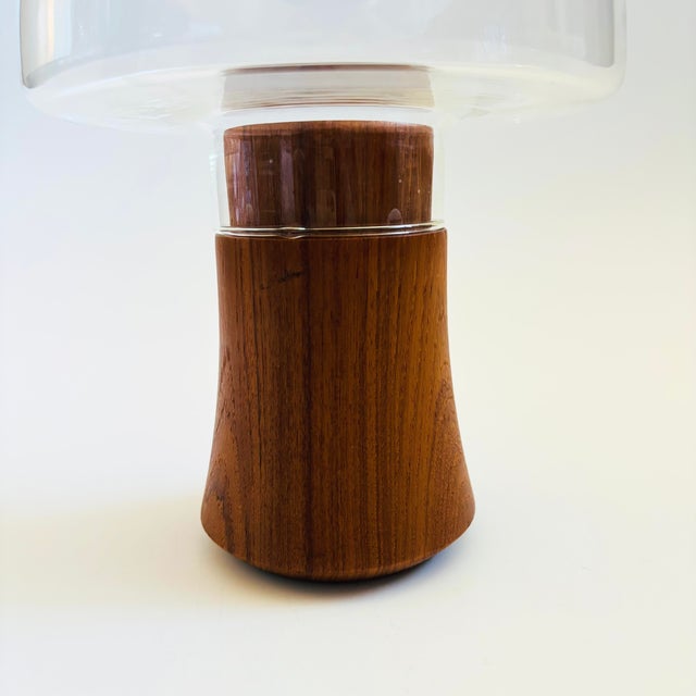 Dansk Mid Century Dansk Teak and Glass Candle Holder by Jens Quistgaard For Sale - Image 4 of 11