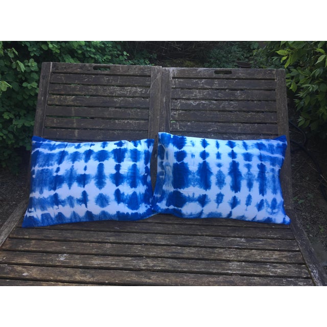 Indigo Shibori Dyed Standard Pillow Shams A Pair Chairish