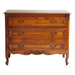 Late 20th Century Louis XV Style Cherrywood Chest of Drawers For Sale