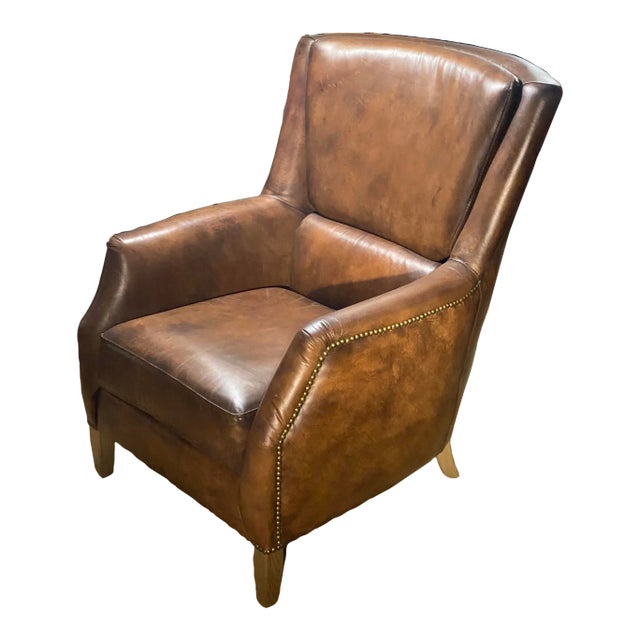 Timothy Oulton “Vintage Coffee Leather” Chair For Sale