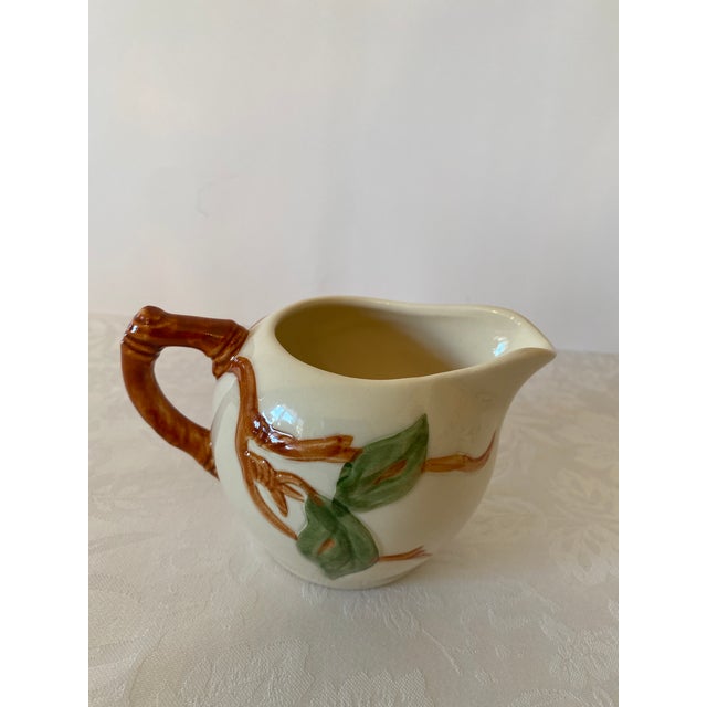 Ivory Late 20th Century Franciscan Apple Pattern Sugar Bowl With Lid and Creamer For Sale - Image 8 of 11