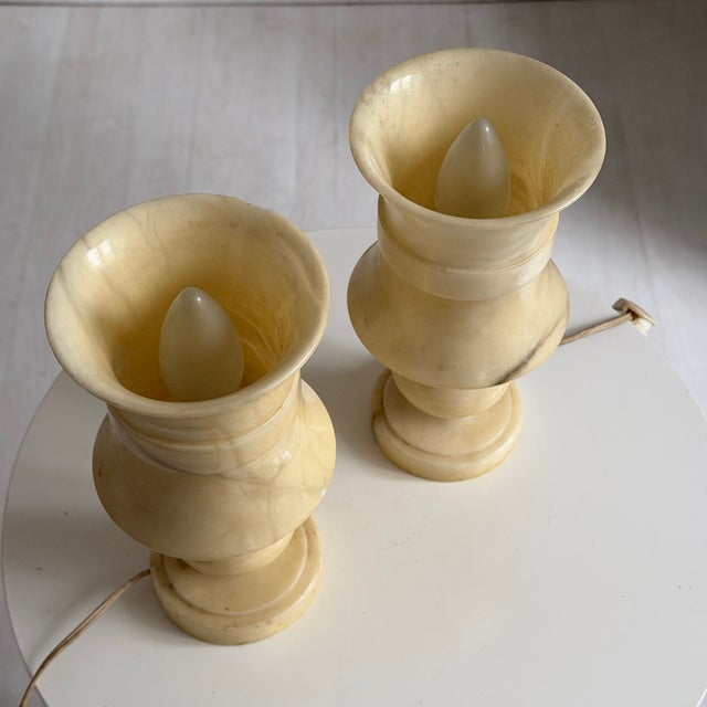 Vintage Alabaster Lamps, 1960s, Set of 2 For Sale - Image 12 of 14