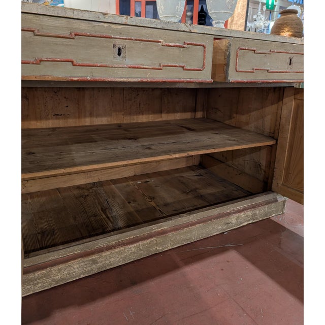 Lacquered Sideboard Counter with Alchemical and Pharmaceutical Symbol, Late 19th Century For Sale - Image 4 of 6