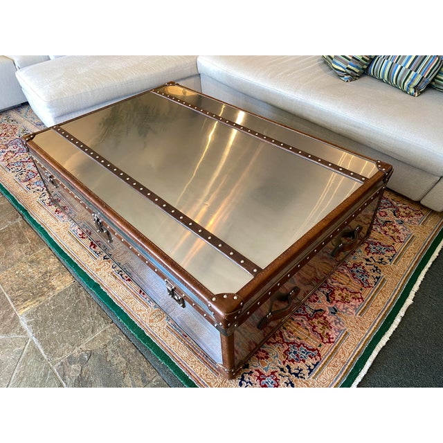 Restoration Hardware Richards' Trunk Coffee Table Aluminum Chairish