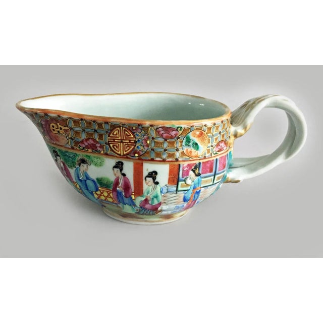 Early 19th Century Chinese Export Rose Mandarin Gravy Boat For Sale - Image 9 of 9
