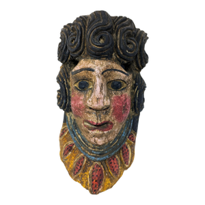 1940s-1960s Handcrafted Mexican Barbones Dance Mask