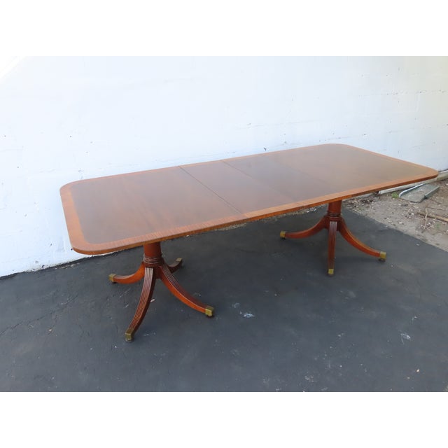 Mahogany Inlay Dining Table With 2 Leaves 6564 For Sale - Image 14 of 18