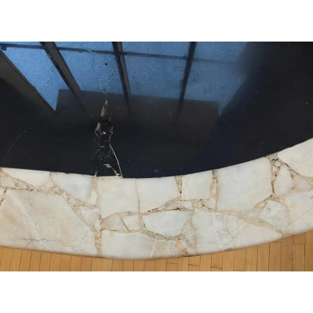 Muller of Mexico Postmodern 1980s Black and Cream Onyx Dining Table – Attributed to Muller of Mexico For Sale - Image 4 of 6