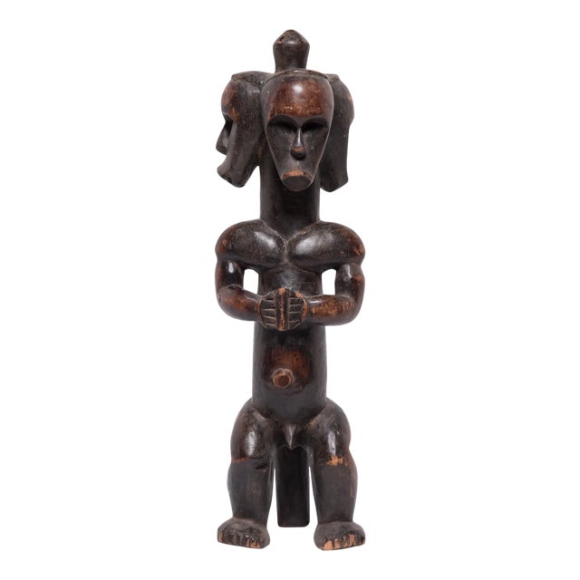 Vintage African Three-Headed Fang Figure For Sale