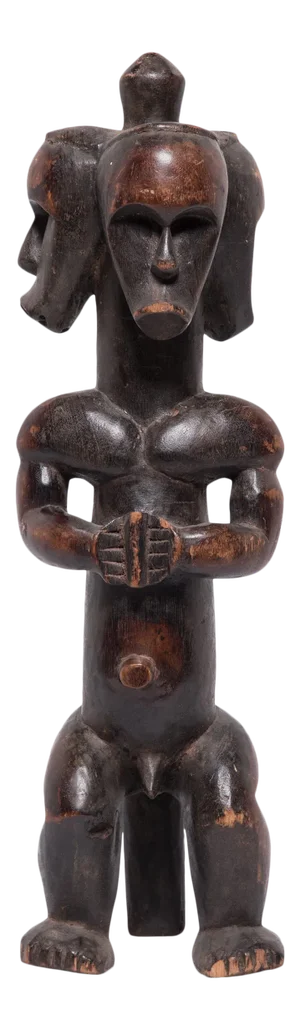 Vintage African Three-Headed Fang Figure
