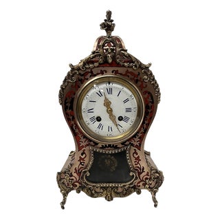 Napoleon III Cartel Clock in Boulle-Style Marquetry, 19th Century For Sale