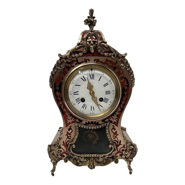 Napoleon III Cartel Clock in Boulle-Style Marquetry, 19th Century For Sale