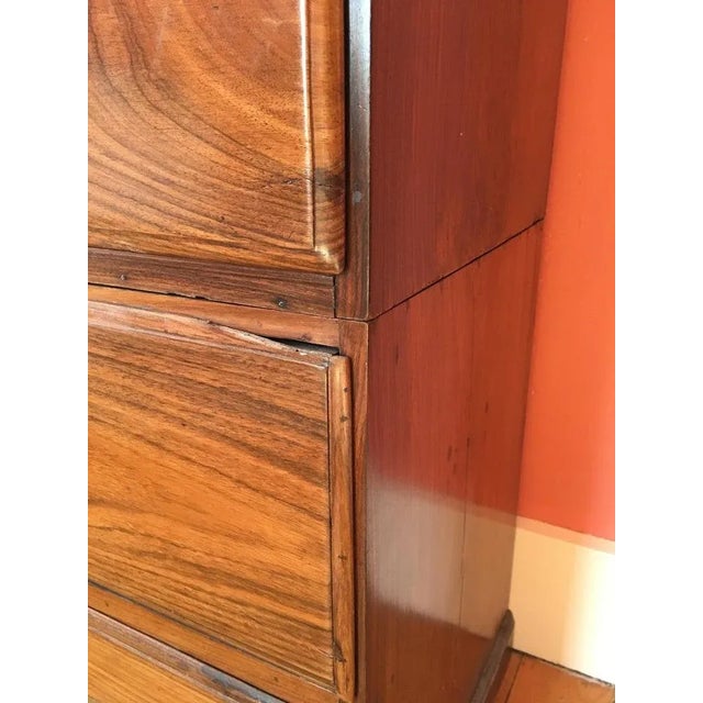 British campaign chest of drawers in rosewood from the early 1900s. In Classic campaign style, the chest is in two parts...