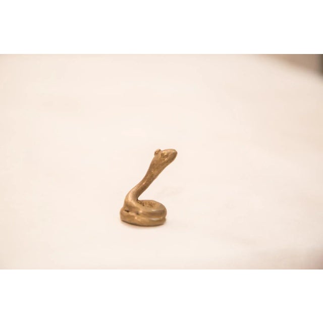 Realism Vintage Curled Up Snake Bronze Gold Weight For Sale - Image 3 of 5
