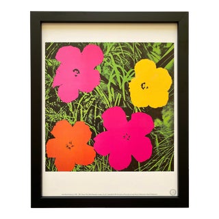 Andy Warhol Estate Vintage 1989 Framed Pop Art Lithograph Print " Flower " 1964 For Sale