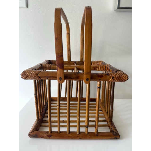 Vintage Bamboo Wine Bottle Holder For Sale In Miami - Image 6 of 11